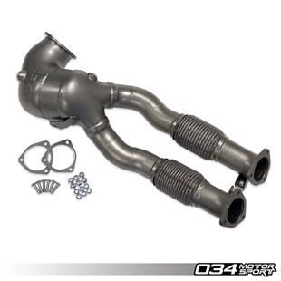 034 Motorsport Cast Stainless Steel Racing Downpipe, Audi 8S TTRS and 8V.5 RS3