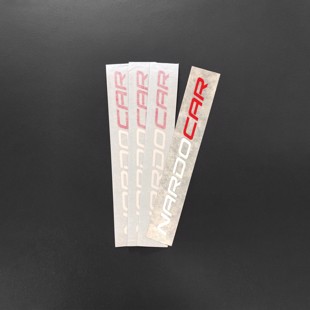 Nardocar Sticker Lille (150 x 10 mm) - Hvid/Rød