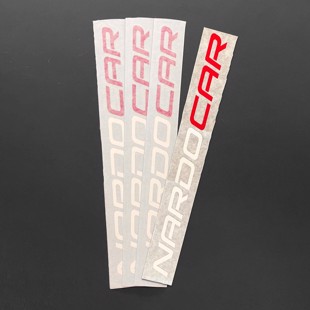 Nardocar Sticker Mellem (250x17 mm) - Hvid/Rød