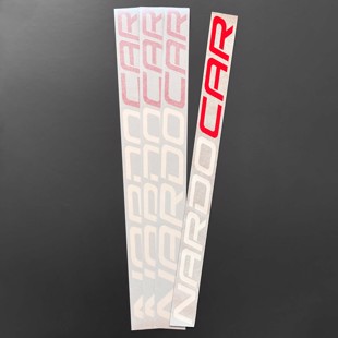 Nardocar Sticker Stor (900x60 mm) - Hvid/Rød