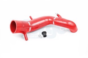 Forge Motorsport Silicone Intake Hose for Audi, VW, SEAT, and Skoda 1.8T, With Hose Clamps - Red