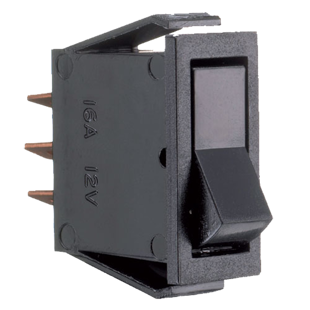 Kontakt firkantet omskifter sort 10amp