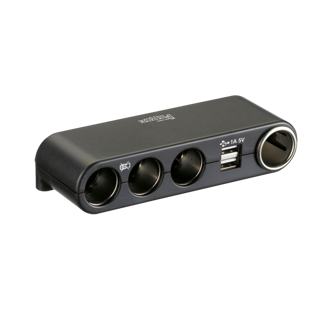 Strømudtag med 4 udtag og USB 12/24v