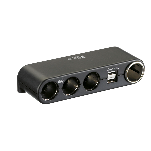 Strømudtag med 4 udtag og USB 12/24v