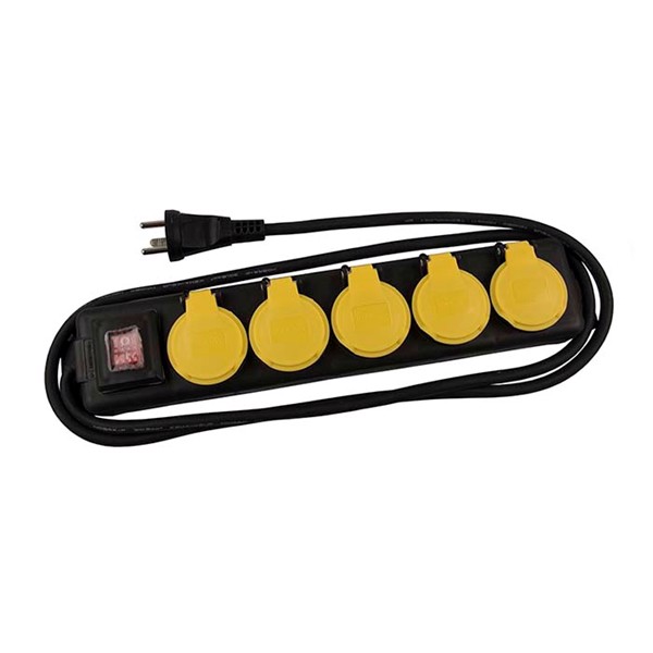 Stikdåse 5 udtag m/jord og afbryder (Udgået)