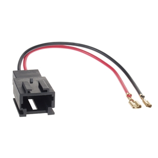 Sort højttaleradapterstik med rød og sort ledning til Peugeot og Citroën biler, 2 stk.
