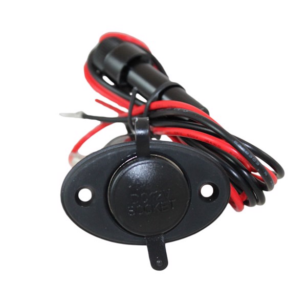 Stikkontakt med låg og skruehuller 12v