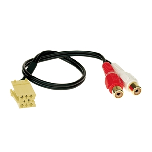 Aux adapter kabel til Alfa 159 og Grande Punto med RCA stik i rød og hvid til lydforbindelse