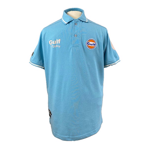 Gulf Vintage polo-shirt. Retro lysblå S