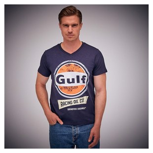 Gulf Oil Racing t-shirt V-neck Navy 3XL