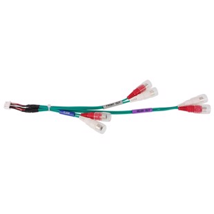 Alpine KTX-PRE1 kabel til pre-out med farvekodede stik til front, bag og subwoofer, udgået model.