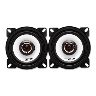 Alpine SXE-1025S 10cm 2 vejs coaxial højttaler sæt med hvidt design og sort kant, ideel til billydopgraderinger.
