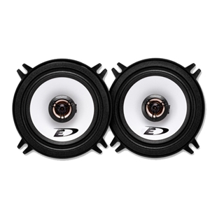 To Alpine SXE-1325S 13cm 2 vejs coaxial højttalere med hvid membran og sort kant, set forfra