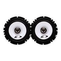 Alpine SXE-1725S 16,5cm 2 vejs coaxial højttalere med hvid membran og sort gummiomkreds set forfra