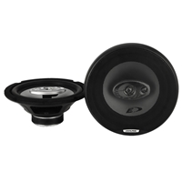 Alpine SXE-2035S 8 tommer 3 vejs coaxial bilhøjttaler med sort gitter og sølvdetaljer set forfra og fra siden