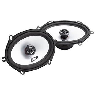 Alpine SXE-5725S 5x7" 2 vejs coaxial bilhøjttalere med hvid membran og sort kant, designet til klar lyd og nem installation.