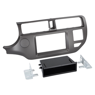 2-DIN radioramme m/lomme Kia Rio 09/2011--- antracit