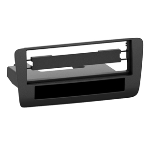 Sort radioramme til Audi A1 sportsback model 8x med 1-DIN størrelse til bilradio installation.