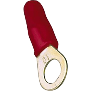 Rød ringterminal til elektriske forbindelser, 35mm2 kabel, 10mm ringdiameter, sæt med 50 stk.