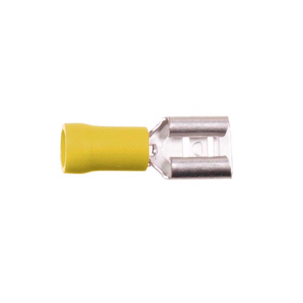 Kabelsko gul 6,3mm / 100 stk