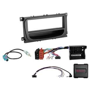 Komplet 1-DIN Kit Ford sort /CAN Bus Fakra