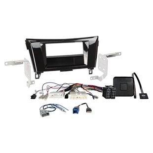 2-DIN kit m/lomme Qashqai/X-Trail ratbetj. 360° kam.