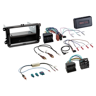 Komplet 2-DIN Kit m. rum Skoda/VW piano 40Pin/52Pin