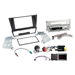 Komplet 2-DIN Kit BMW 3series m. rygerpakke sølv