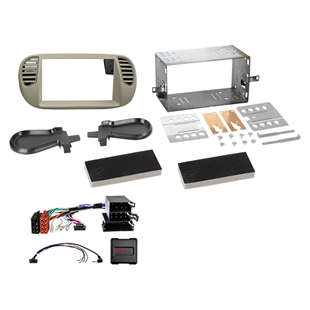 Komplet 2-DIN Kit Fiat 500 10/2007-07/2015  grå