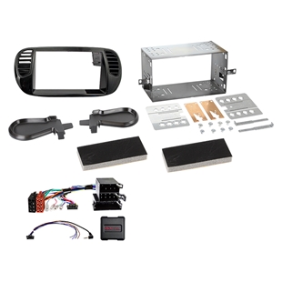 2-DIN kit Fiat 500 10/2007-07/2015 ratbetj. mat sort