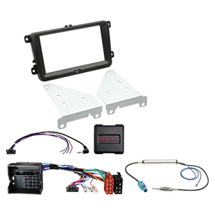 2-DIN kit Seat/Skoda/VW  ratbetj./antenne sort