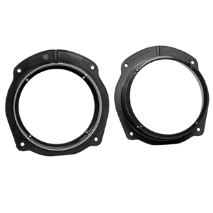 Sort højttalerramme Stilo til for- og bagdør med 165mm diameter i solid plastik, til montering af bilhøjttalere.