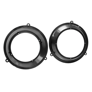 Sort højttalerramme til Panda fordør i 165mm diameter, designet til montering af bilhøjttalere.