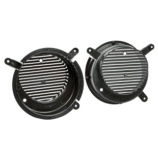 Højttalerramme SLK r170 til fordør i sort plast med 165mm diameter og ventileret design
