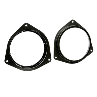 Sort højttalerramme til Toyota fordør, model 165, i metal til montering af bilhøjttalere.