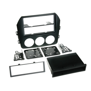 2-DIN monteringskit til Mazda MX5/Miata 09-10 i sort, inkl. ramme og beslag for nem installation af bilstereo