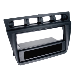 Sort radioramme i 2-DIN format til Kia Picanto fra 2005 og frem, model Picanto 05->, designet til montering af bilradio.