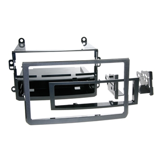 2-DIN adapterkit til installation af bilradio i Nissan 350Z (z33/z33n) modelår 2006 til 2010, sort plastikramme med monteringsbe