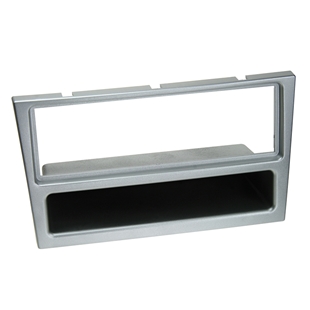 Mat chrom radioramme til Opel biler modellår 2000 og frem, enkelt både med opbevaringsrum.
