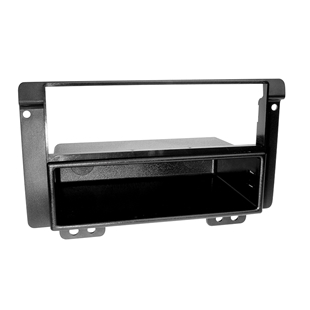 Sort 2-DIN radioramme til Land Rover Freelander modeller fra 2004 og frem, med ekstra opbevaringsrum.