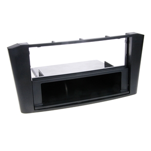 Sort radioramme 2-DIN til Toyota Avensis T25 model 2003-2007 med ekstra opbevaringsrum