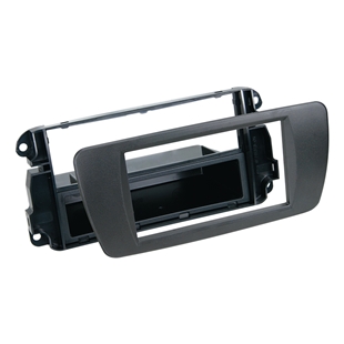Sort 2-DIN radioramme til Seat Ibiza 6j, modelår 2008 og frem, designet til installation af bilradio.