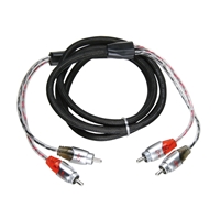 Phonokabel 1,5 meter exclusive med nikkelerede RCA-stik og flettet sort kabeldesign til optimal lydkvalitet.