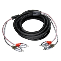 Phonokabel 3 meter exclusive med sort flettet kabel og fire RCA-stik i metalfinish til høj kvalitet lydforbindelse