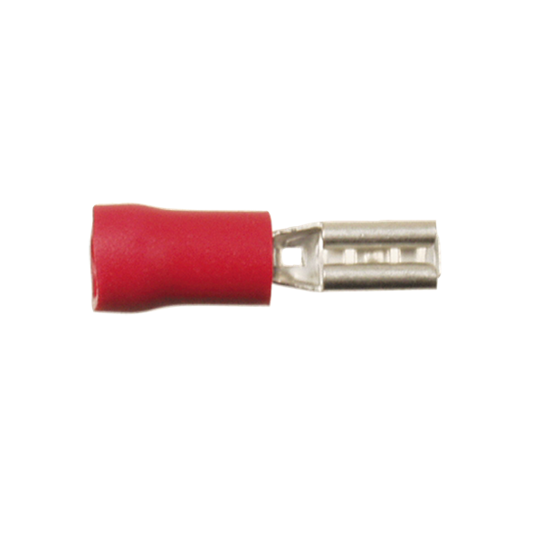 Kabelsko rød 2,8mm / 100 stk (flad hun)