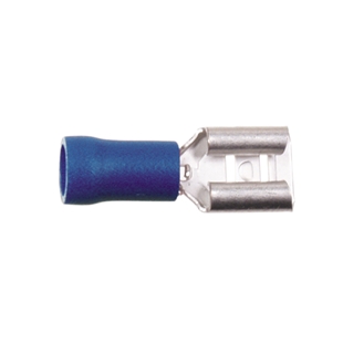 Blåt hunstik 4,8mm til elektriske forbindelser, 100 stk pakke, isoleret metallisk kontaktpunkt