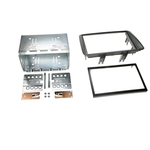 2-DIN installation kit til Fiat Panda modeller 2003 til 2012 med beslag og rammer i metal og plastik