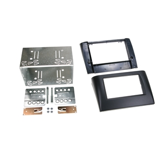2-DIN monteringskit til Fiat Stilo 10/2001-5/2008 i sort med rammer og metalbeslag til installation af bilradio