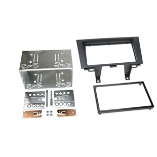 2-DIN monteringskit til Honda CR-V 2006-2012 i sort med metalramme og festeclips