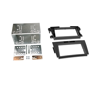 2-DIN monteringskit til Mazda CX-7 2009 og frem, sort farve, med metalramme og beslag.